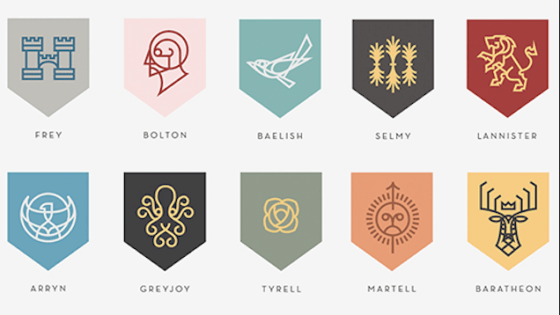 Westeros coats of arms, odreamed up by Nike visual designer Darrin Crescenzi.